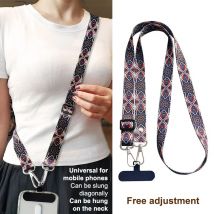 Einstellbare Lange Handy Lanyard Umhängetasche Karte Hals Schnur Clip Hängen Lanyard Perle Hängende Ornamente Charme Anti-verloren Lanyard