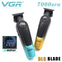VGR V-996 Professioneller Haarschneider, DLC-Klinge, 7000 U/min, LED-Anzeige, kabelloser Friseur-Trimmer für Männer, Haarschneidemaschine