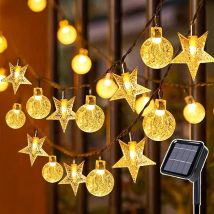 Crystal Globe Solar String Lights Festoon Waterproof Outdoor Fairy Lights for Garden Tree Wedding Party Room Christmas Decor
