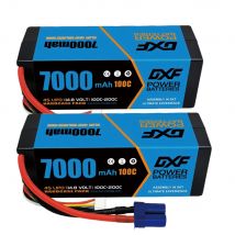 Batteria Lipo DXF 4S 14.8V 7000mAh 100C Batteria Lipo con spina EC5 Batteria con custodia rigida per RC Auto Barca Camion Aereo UAV RACING