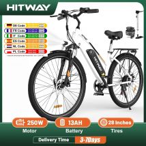 Bici elettrica HITWAY, 28 bici elettriche, bici elettrica da città con batteria rimovibile 36V 13Ah, motore 250W, 7 velocità