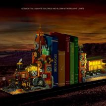 Retro-Dampfzug-Bauset zum Bauen und Präsentation von Steampunk-Zug-Buchstützen, Modell, praktische Geschenkidee für Liebhaber von Eisenbahnen