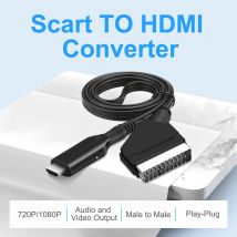 Convertitore cavo compatibile da Scart a HDMI Adattatore audio video professionale per accessori di gioco DVD TV HD