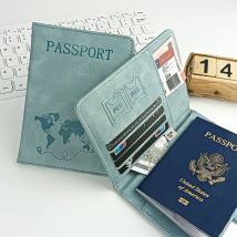 Reisepasshülle aus Leder, Reisebrieftasche mit Ausweis, Kreditkartensteckplatz, Reisepasshüllen aus PU-Leder, RFID-blockierender Reisepassschutz