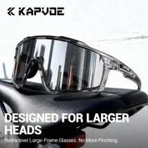 KAPVOE New Large Size Cycling Sunglasses Glasses Outdoor UV400  Sports MTB Goggles Bike Driving Glasses Men Road Bicycle Glasses