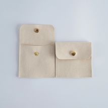 5 Stück cremefarbene Schmuck-Gold-Druckknopfbeutel, schicke kleine Hochzeitsbevorzugungsbeutel, Mikrofaserbeutel für Schmuck, Ring, Halskette, Ohrringe