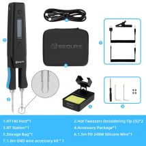SEQURE HT140 2-IN-1 Hot Tweezers & Soldering Iron Compatible with C210 Tip Portable Desoldering Tweezers Support PD|QC|DC