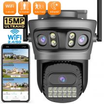 6K 15MP 3-Objektiv 3-Screen Wifi Überwachung Außen Kamera AI Menschliche Erkennung 12MP Auto-cruise Wifi Drahtlose Sicherheit PTZ IP Kamera