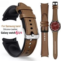 20mm Watch Strap for Samsung Watch 4 5 6 40mm 44mm Bracelet for Samsung Galaxy Watch 5 Pro Classic 42 46 43 47 Silicone+leather