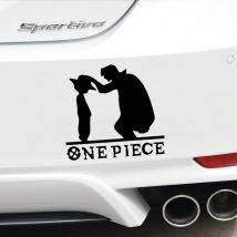 Auto Aufkleber Luffy Piraten Vater Sohn Anime Reflektierende Dekoration Für Windschutzscheibe Stoßstange Stamm Motorrad Laptop Tablet D2