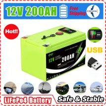 Zuverlässig 📀 Lithiumbatterie 🎥 12V 200Ah LiFePO4-Batterie mit umfassendem BMS-Schutz für Solarbatterie, Van Life und Segelboote