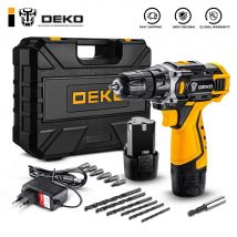 DEKO wiertarka akumulatorowa 12V 16V 20V Mini bezprzewodowe elektronarzędzia DC akumulator litowo-jonowy elektryczny śrubokręt do domu DIY wiertarka