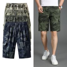 Herren Freizeit arbeits kleidung Fünf-Minuten-Shorts Sommer Baumwolle Tarnung große Outdoor-Strands horts Sport Fitness-Hose