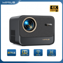 Wimius-Projektor 4k 30000 Lumen Netflix Offizieller Autofokus/Keystone FHD 1080p WIFI 6 Bluetooth-Unterstützung Dolby Heimkino