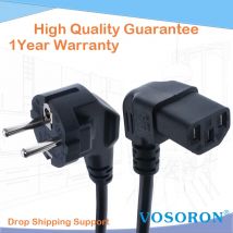 Abgewinkelt C13 Computer EU Power Kabel Europäischen Typ F Adapter Stecker nach IEC C13 Verlängerung Kabel Für Monitor PDU Antminer drucker 1m