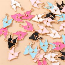 20 Stück 13x20mm Sexy Emaille Bikini Badeanzug Charms Anhänger für Schmuckherstellung Halsketten Ohrringe Armbänder DIY Bastelzubehör