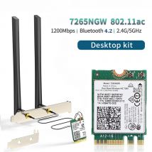 Adattatore WiFi 7265NGW 1200Mbps Bluetooth 4.2 M.2 Kit desktop 2.4G 5G per PC portatile