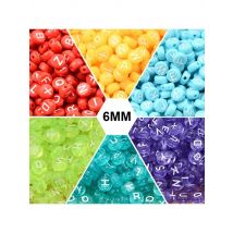 7mm Colorful Mixed Letter Acrylic Beads Round Flat Alphabet Loose Spacer Beads For Jewelry Making Handmade Diy Bracelet Crafts