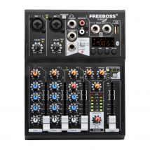 FREEBOSS Mixer audio a 4 canali USB Computer Play Record Echo Console di missaggio Bluetooth per feste in chiesa Family Studio MIX4
