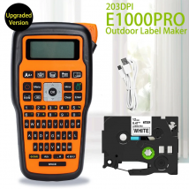 Drukarka do etykiet ręczny kompatybilny z kablem Brother Ptouch tze maszyna do etykietowania 203dpi E1000PRO Labeler dla kabel komunikacyjny etykiety