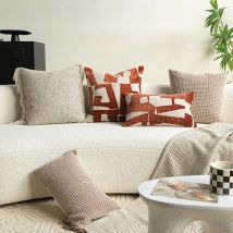 Elfenbein Schwarz Rost Rot Kissen Moderne Kissen Fall Luxus Einfache Dekorative Kissen Abdeckung Für Sofa Stuhl Hause Dekorationen