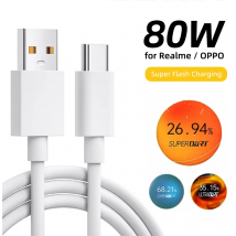 Per Realme USB Tipo C Cavo Cavi Del Telefono 65w 80W Carica Super Veloce Super Dardo Vooc per Realme 12 13 14 pro 9i Neo GT V60 OPPO