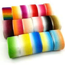 5 yards 25mm farbverlauf Organza Bänder für Hochzeit Home Decor DIY Geschenk Verpackung Handgemachte Accessoires #