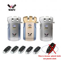 Wafu 019 Blocco telecomando 433 Mhz Serratura per porta Catenaccio invisibile Smart Lock con 5 telecomandi cromati