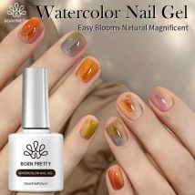BORN PRETTY Clear Blooms Gel 10ML Soak Off Watercolor Nail Gel Polish for Spreading Effect Marble Gel Nail Polish Painting Nails