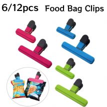 6/12Pcs Tragbare Große Chip Tasche Clips Kunststoff Verschiedene Größen Lebensmittel Snack Dichtung Dichtung Clip Sealer Clamp Küche lagerung Werkzeuge