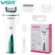 VGR 728 Shaver 3 in 1 Rechargeable Digital Epilator for Women Electric Epilator New for Face and Body Hair trimming set