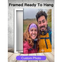 Custom Print Your Photo Canvas Painting Poster with DIY Wooden Frame HD Prints Wall Art Decor Pet Kids Family Landscape Picture