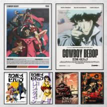 Anime Cowboy Bebop Poster Arte autoadesiva Adesivo di carta impermeabile Coffee House Bar Decorazione della parete della stanza