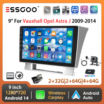 ESSGOO 9" Car Radio Android 14 For Opel Astra J 09-14 Buick Excelle Verano 10-15 Multimedia Player Navi GPS Carplay Android Auto