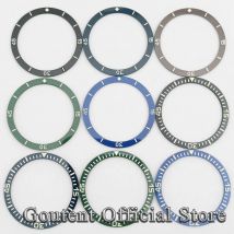 Goutent 38 mm * 31,5 mm grün leuchtende Keramik-Uhrenlünetteneinsatz, schwarz/blau/grün/grau, Ersatz-Ersatzteile für Uhren