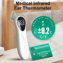AiQUE Charging Medizinisches Ohrthermometer ℃ / ℉   Haushalt Digitales berührungsloses Laser-Körperthermometer LCD Baby Erwachsene Fieber Temperatur