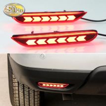 2PCS For Nissan Qashqai 2016 - 2021 2-in-1 Functions Car LED Rear Fog Lamp Bumper Light Auto Brake Light Reflector