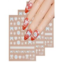 1/5/10pcs Snowflakes Bow Heart Star Nail Stickers 5D Embossed Christmas Nail Art Stickers Women DIY Manicure Decoration Decals