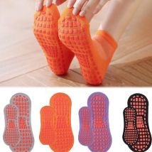 Calzini antiscivolo per bambini e adulti Calzini per trampolino Calzini corti traspiranti in cotone Elasticità Calzini per yoga sportivi per la famiglia esterna della ragazza del ragazzo