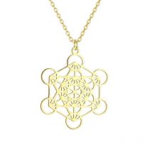 Seal Of Archangel Metatron Pendant Necklace Stainless Steel Sacred Geometry Hexagram Amulet Jewelry