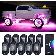 YiLaie 4/6/8/10/12 pods RGB LED Rock Light APP Control Music Neon Car Underglow Chassis Light per Offroad Truck SUV Rock Lights