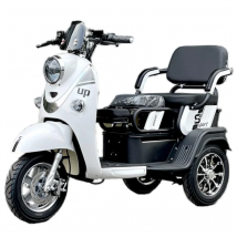Elektrisches Dreirad, älterer Mobilitätsroller, dreirädrig, mit Beifahrersitz für Erwachsene, 1200 W, Elektroroller, Stadt, 3 Sitze für Männer