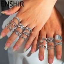 Enshir 316l Edelstahl unregelmäßigen Knoten hohle Augen offener Ring für Frauen Männer spezielle Schmuck Party Geschenke