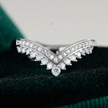 925 Sterling Silver Moissanite Wedding Bands Fine Jewelry Ring For Women