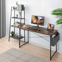 Homfa Schreibtisch, PC-Tisch, 120 x 60 cm, Desktop-Computertisch mit Aufbewahrungstasche, Laptop-Tisch, Schulmöbel, kommerzielle Belastung, 100 kg