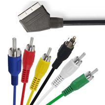 EU-Scart-zu-AV-Kabel, bidirektionales Verbund-AV-zu-Scart- oder Scart-zu-AV-Kabel (nicht kompatibel mit Ypbpr-Komponentenanschluss)