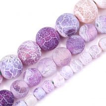 SHIJIWLS Purple Frost Cracked  Used For Making Jewelry Diy Man Woman Bracelet Necklace Anklet Round Beads Spacer Beads 4-8mm