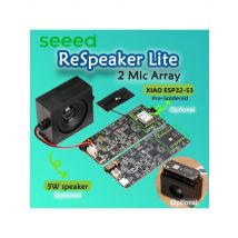 Seeed ReSpeaker Lite 2 Mic Array ESPHome Assistant ESP32S3 pre-soldered/Mono Enclosed Speaker-4R 5W/Acrylic Enclosure Optional