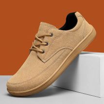 Outdoor-Herren-Walking-Sneaker, Wildleder-Freizeitschuhe, bequeme Barfußschuhe, leicht, Null-Sohlen, breite Zehen-Wanderschuhe, Größe 48