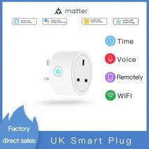 UK Matter 16A Wifi Smart Socket mit Power Monitor UK Plug Home Appliance Outlet Funktioniert mit Homekit Alexa Google IOT Gerät